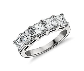 Classic Asscher Cut Five Stone Diamond Ring in Platinum (2 1/2 ct. tw.)