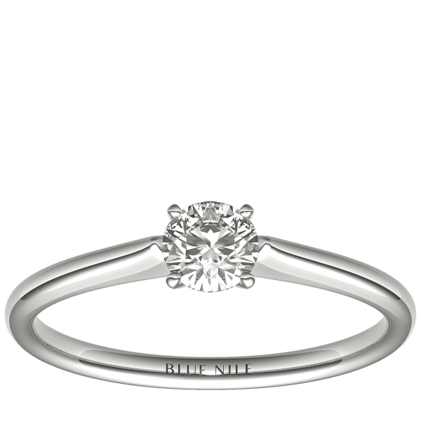 1/3 Carat Ready-to-Ship Petite Solitaire Engagement Ring in 14k White Gold