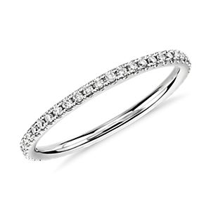 Riviera Petite Micropave Diamond Eternity Ring in 14k White Gold (1/4 ct. tw.)