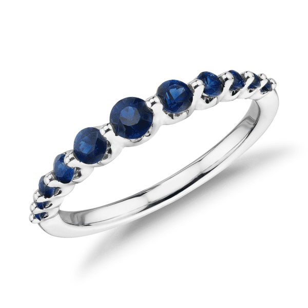 Floating Sapphire Ring in 14k White Gold (1.4mm)