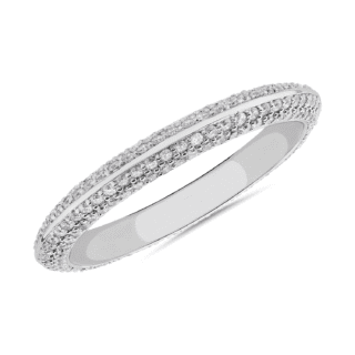 The Gallery Collection Knife Edge Micropave Diamond Eternity Ring in Platinum (3/4 ct. tw.)