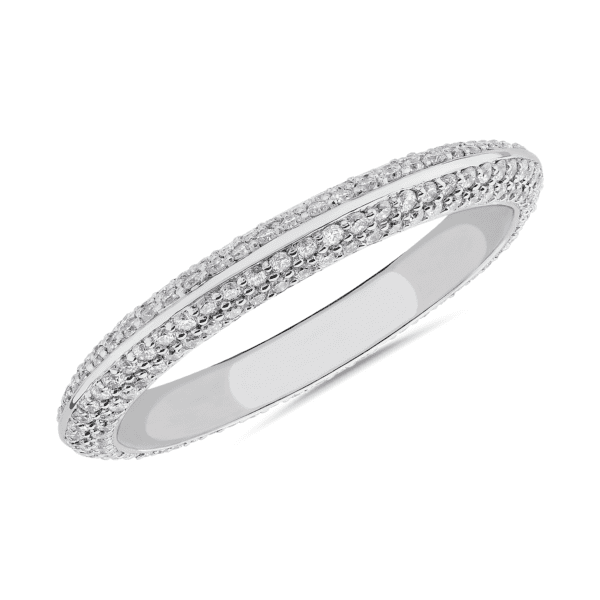 The Gallery Collection Knife Edge Micropave Diamond Eternity Ring in Platinum (3/4 ct. tw.)
