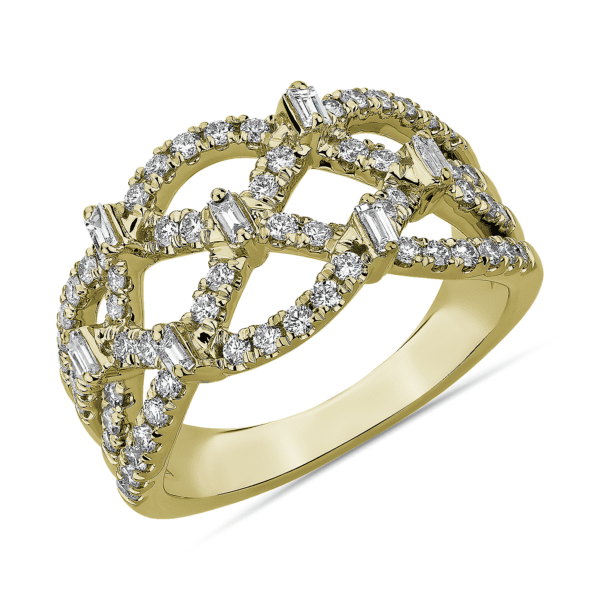 Diamond Lattice Fashion Ring in 14k Yellow Gold (3/4 ct. tw.)