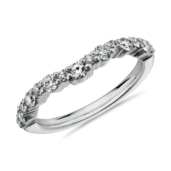 Crescendo Curved Diamond Wedding Ring in 14k White Gold (1/2 ct. tw.)