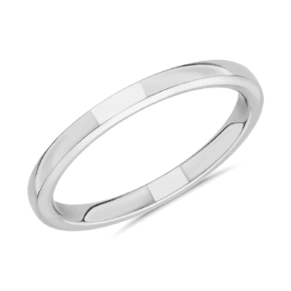 Skyline Comfort Fit Wedding Ring in 14k White Gold (2mm)