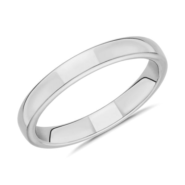 Skyline Comfort Fit Wedding Ring in 14k White Gold (3mm)