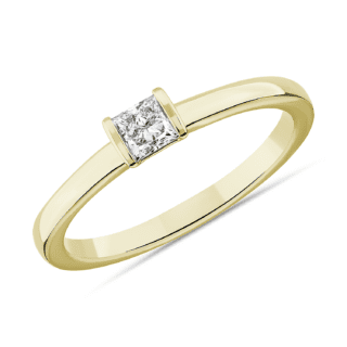 LIGHTBOX Lab-Grown Diamond Princess Stackable Ring in 14k Yellow Gold (1/4 ct. tw.)