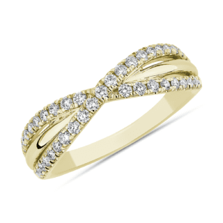 Diamond Infinity Fashion Ring in 14k Yellow Gold (1/3 ct. tw.)