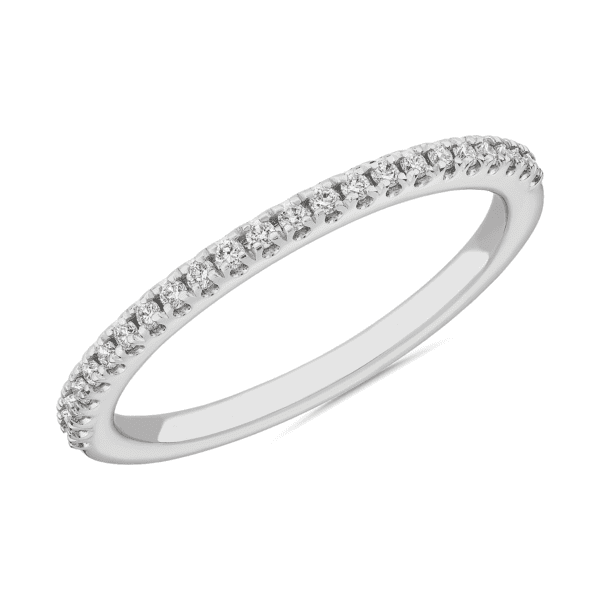 Petite Micropave Matching Diamond Wedding Ring in Platinum (1/8 ct. tw.)