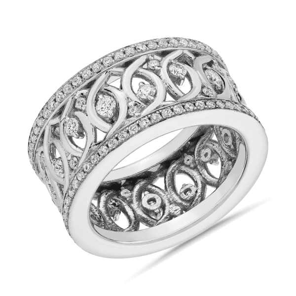 Bella Vaughan Openwork Diamond Eternity Ring in 18k White Gold (7/8 ct. tw.)