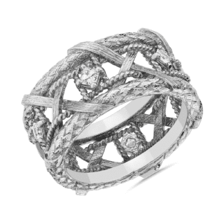 Bella Vaughan Basket Weave Diamond Eternity Ring in 18k White Gold (1/3 ct. tw.)