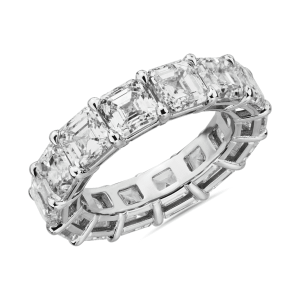Asscher Cut Diamond Eternity Ring in Platinum (10.0 ct. tw.)