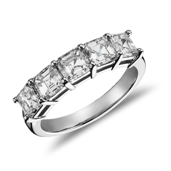 Classic Asscher Cut Five Stone Diamond Ring in Platinum (2 ct. tw.)